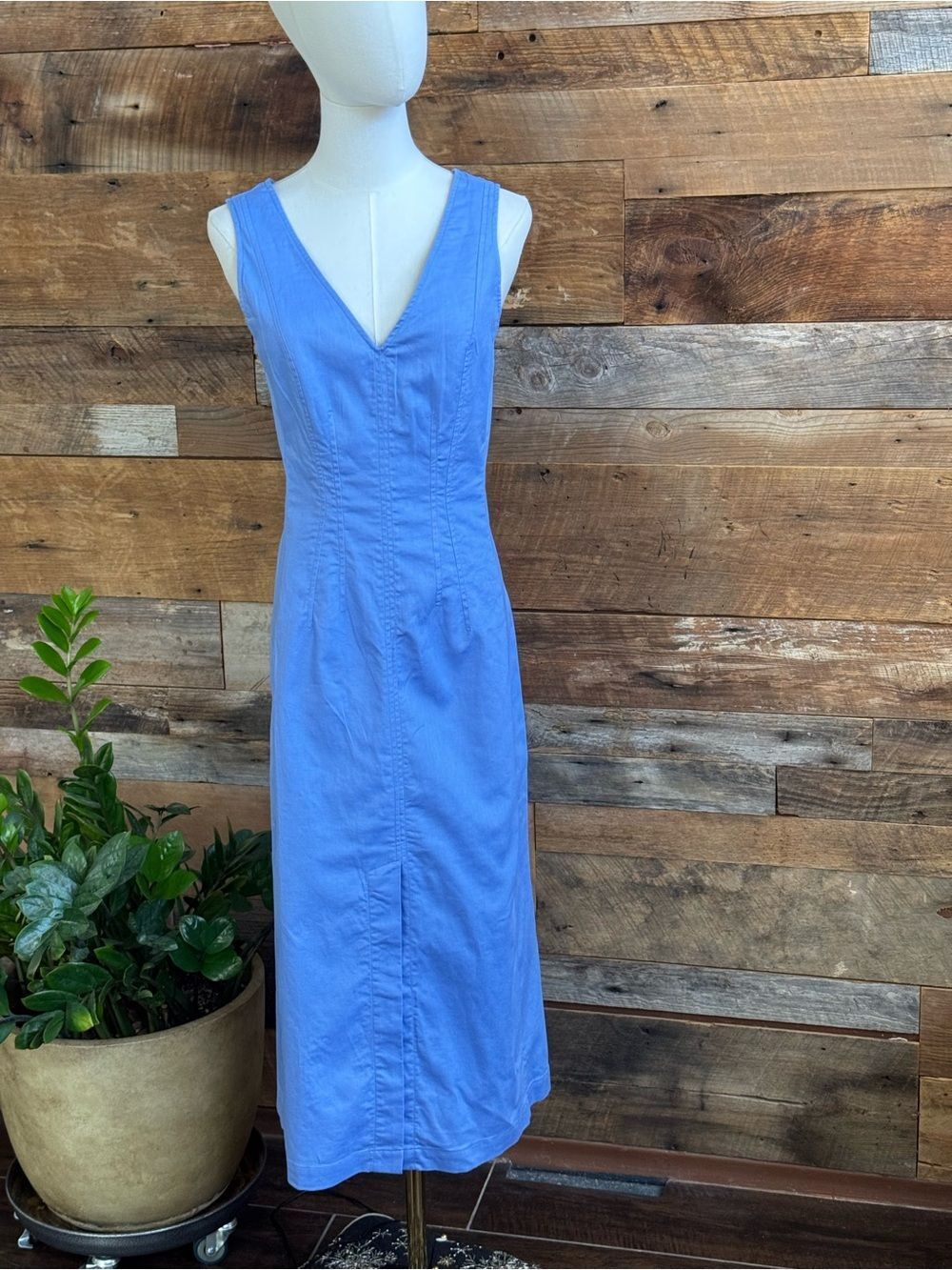 Banana Republic Factory Passion Flower Linen Blend Seam Bodice Maxi Dress 8 nwot